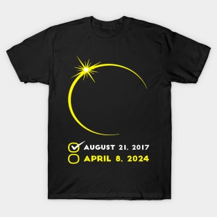 Eclipse Checklist 2024 Total Solar Eclipse Party April 8 T-Shirt